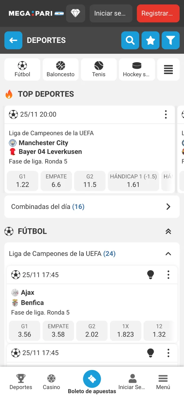 Apuesta en tus deportes favoritos en Megapari y gana más.