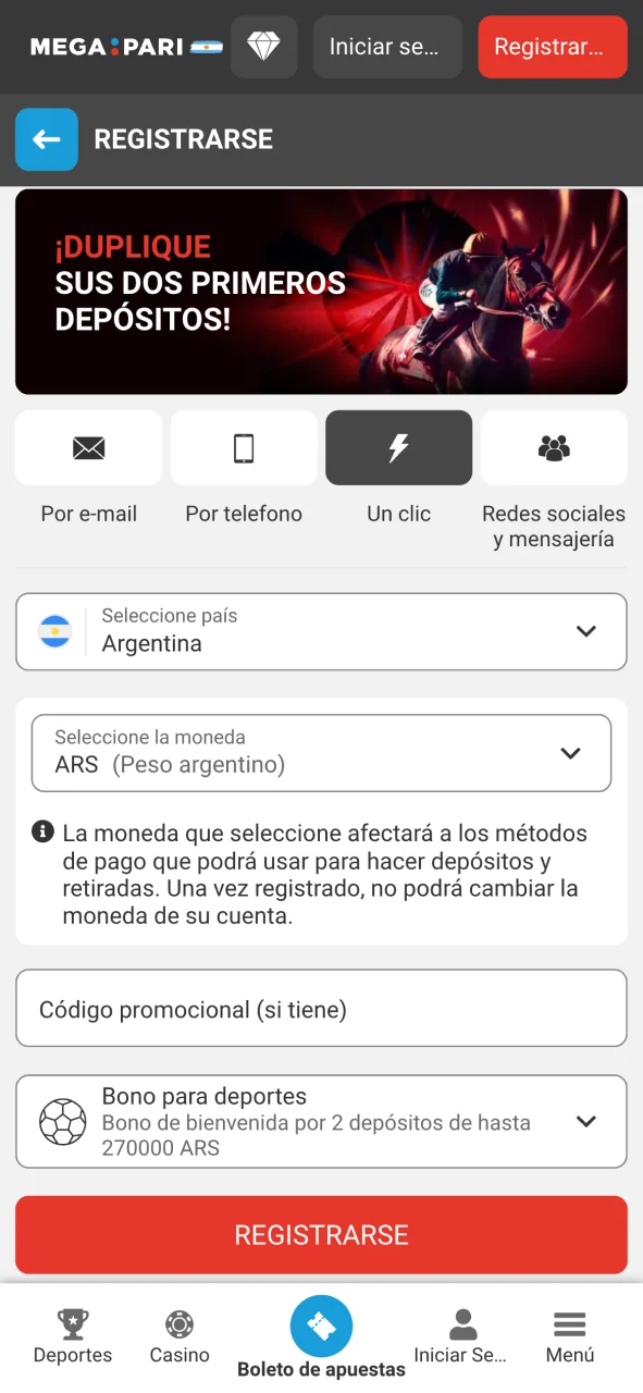 Crea tu cuenta en Megapari y disfruta de acceso rápido.