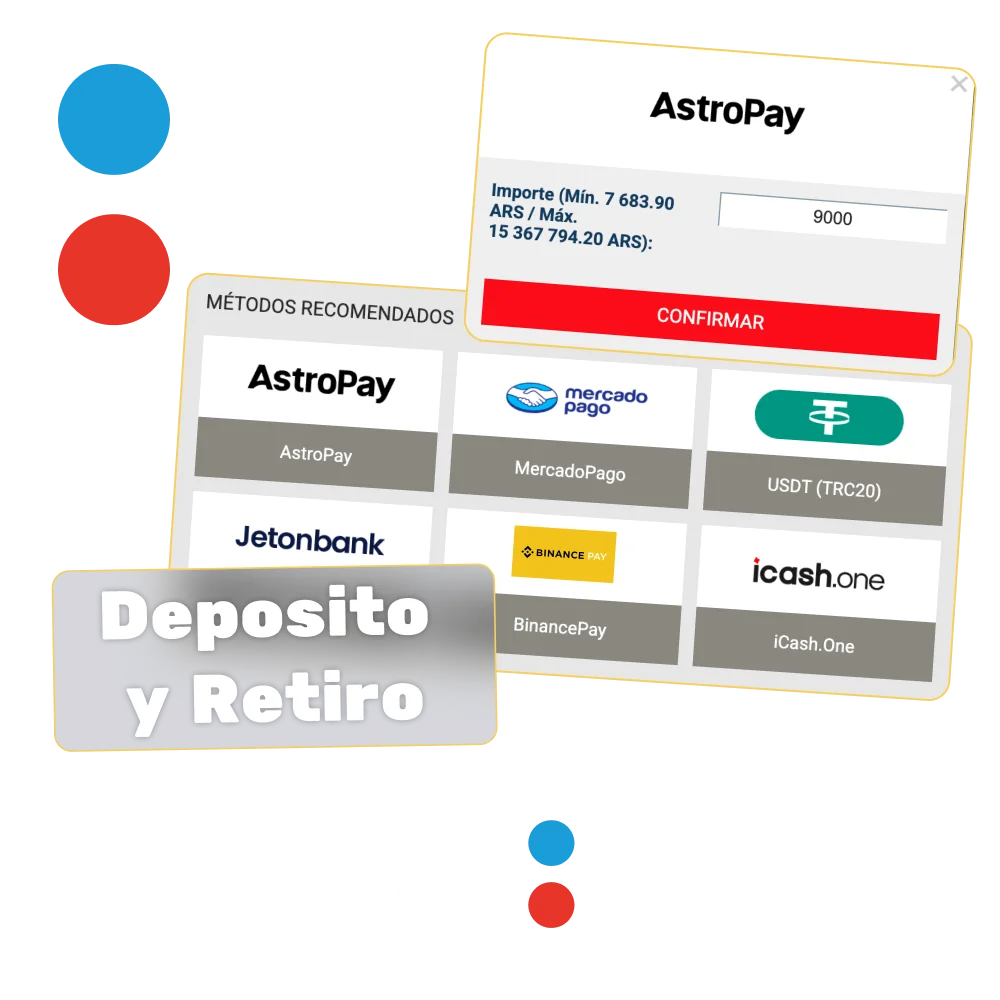 Deposita y retira en Megapari con tarjetas, criptomonedas y más.