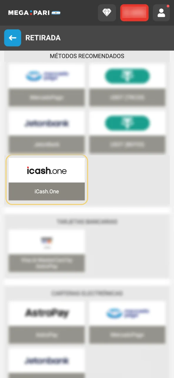 Elige tu método de retiro en Megapari y recibe tu dinero rápido.