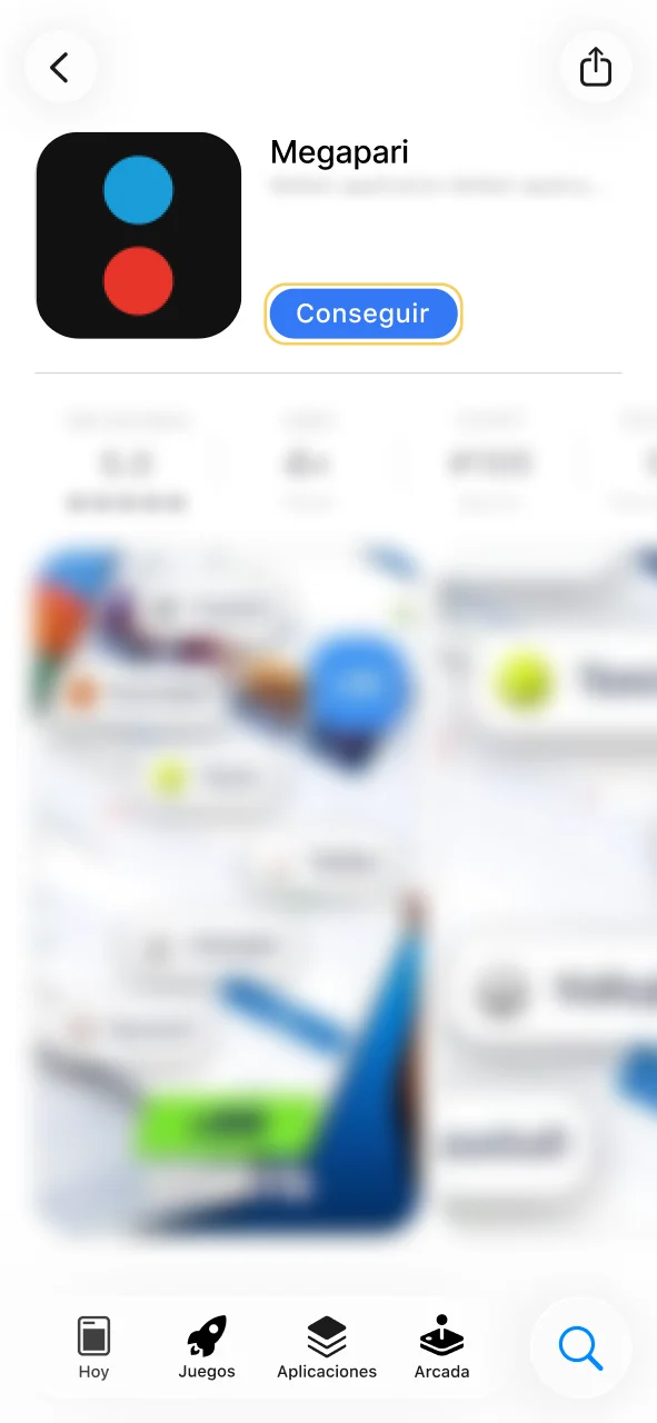 Busca Megapari en la App Store y instala la app ahora.