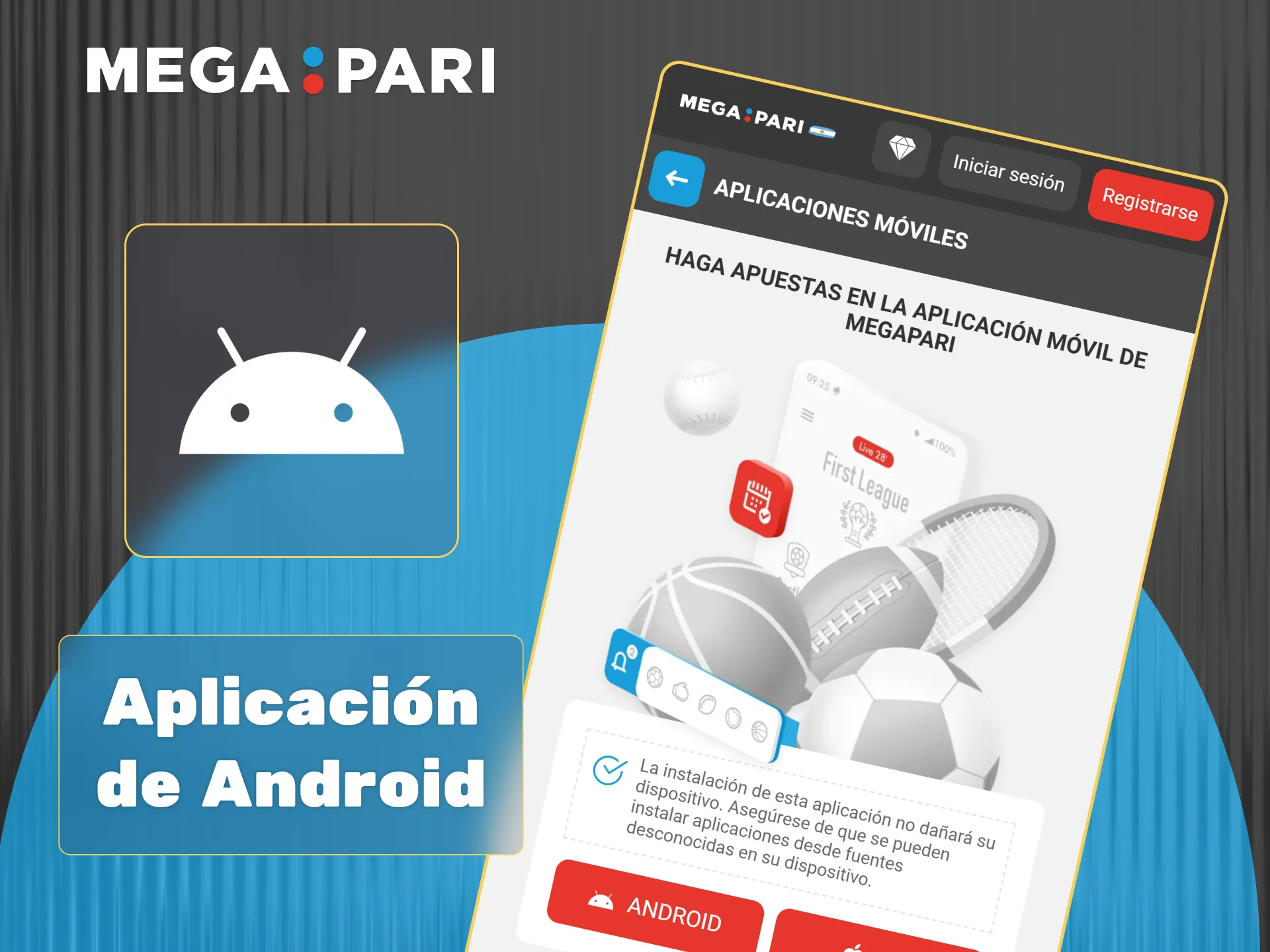 Descarga el archivo Megapari APK para Android desde el sitio oficial y completa la instalación en tu móvil.