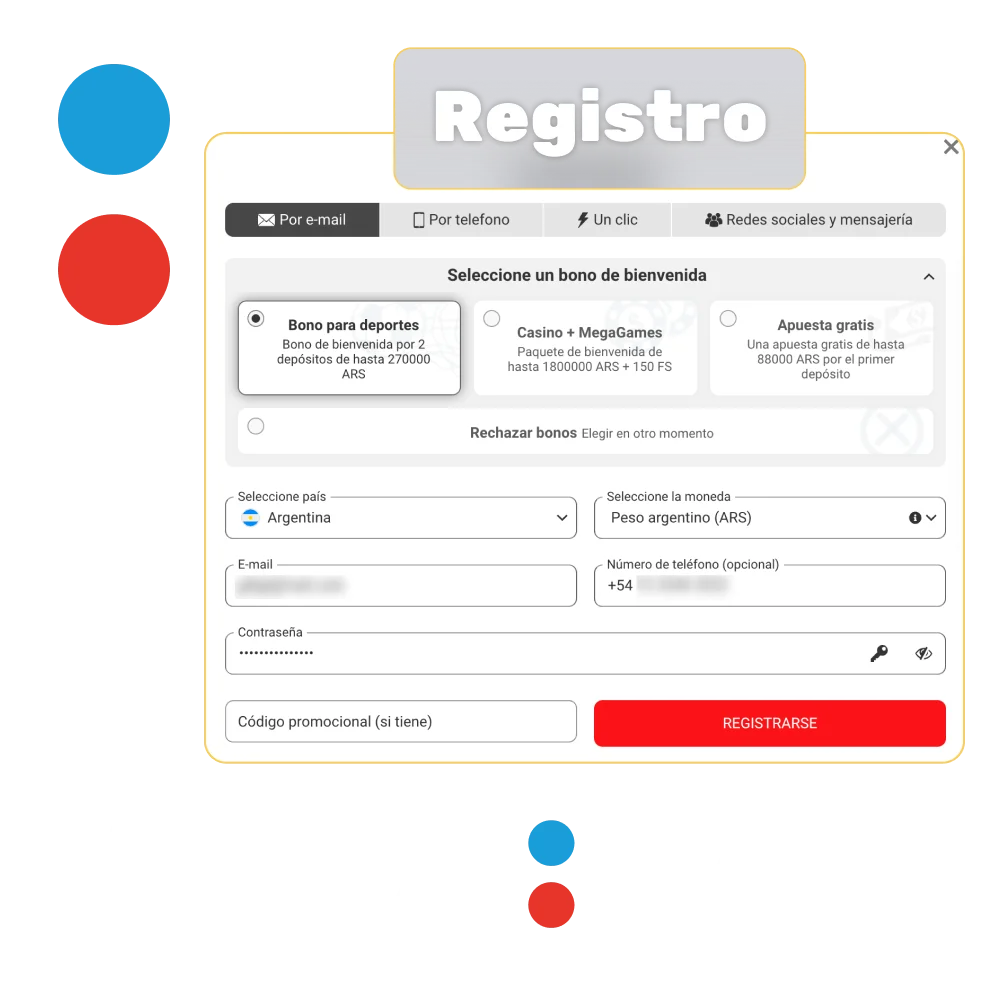 Inicia tu registro en Megapari Argentina y consigue tu bono de bienvenida.