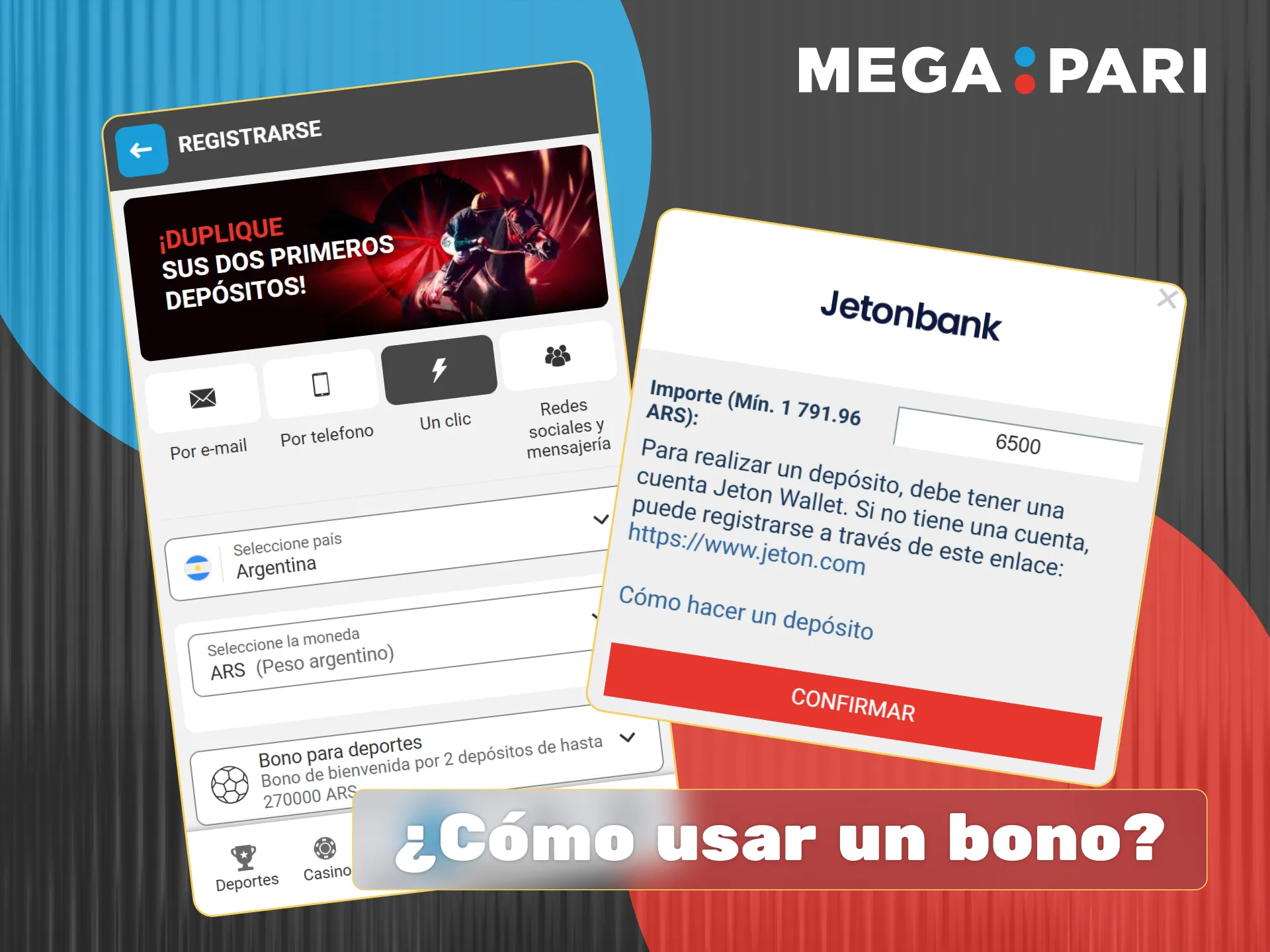 Usa tu bono Megapari completando tu perfil y realizando el depósito mínimo requerido para la acreditación automática.