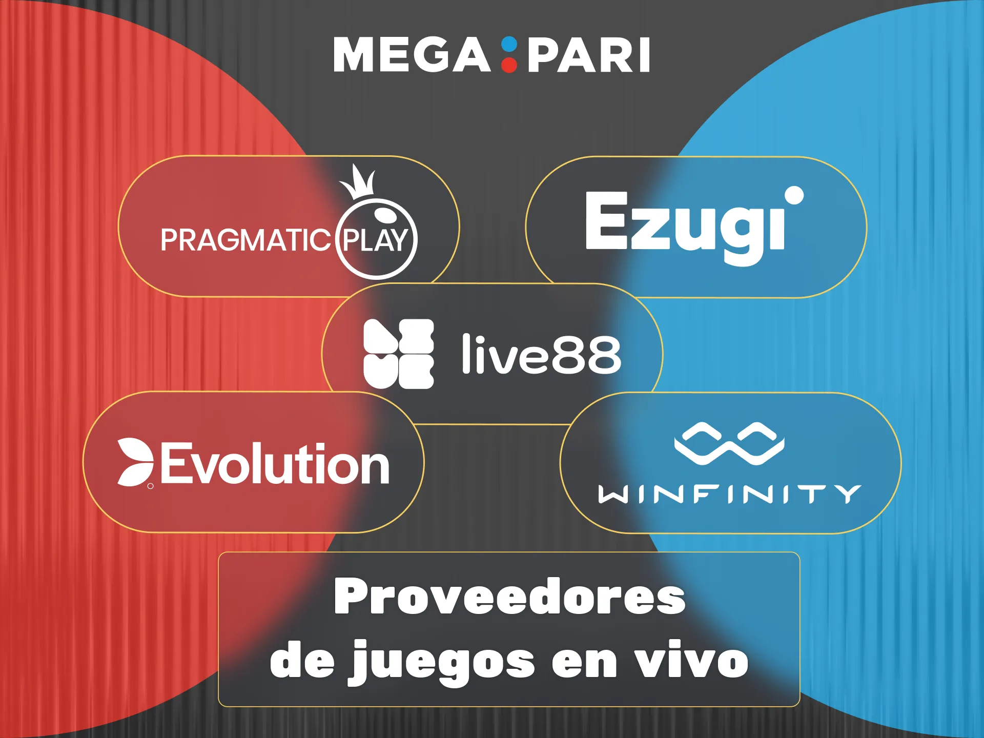 Megapari colabora con proveedores líderes como Evolution Gaming y Pragmatic Play para ofrecer los mejores juegos en vivo.
