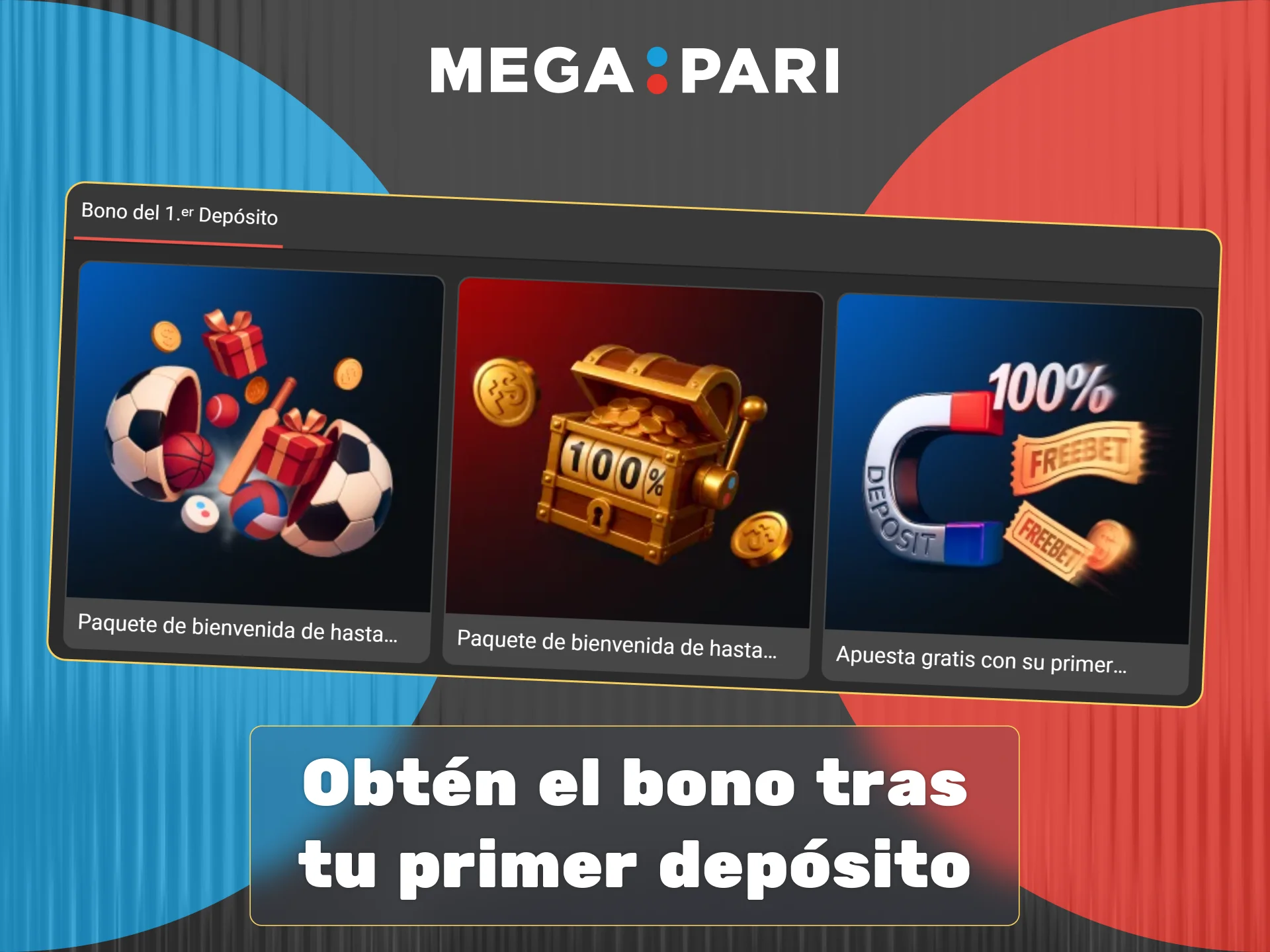 Elige el bono de tu primer depósito en Megapari, con opciones de apuesta gratis, deportes o casino.