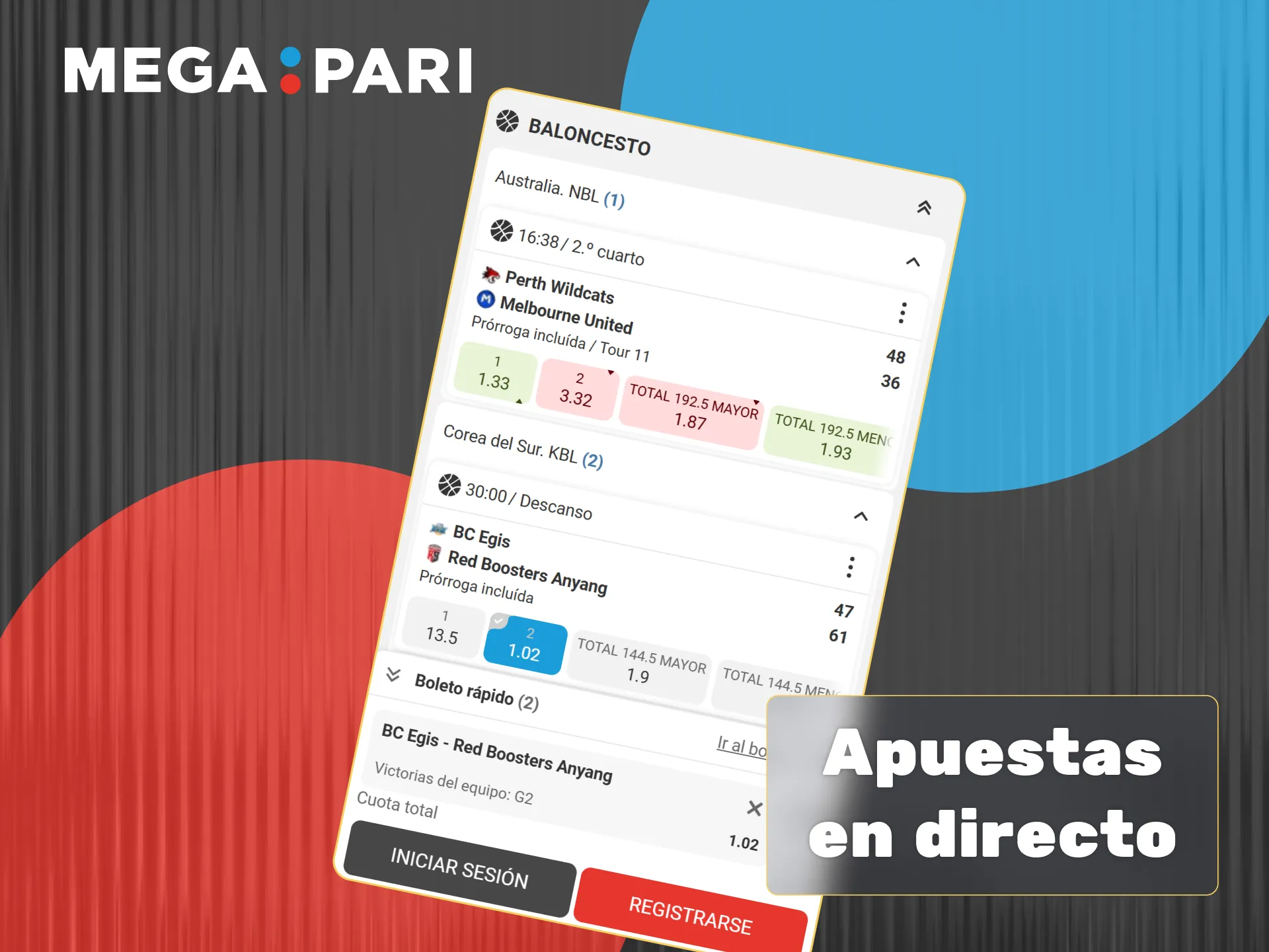 Apuesta en directo en Megapari en una extensa lista de mercados para eventos deportivos y culturales.