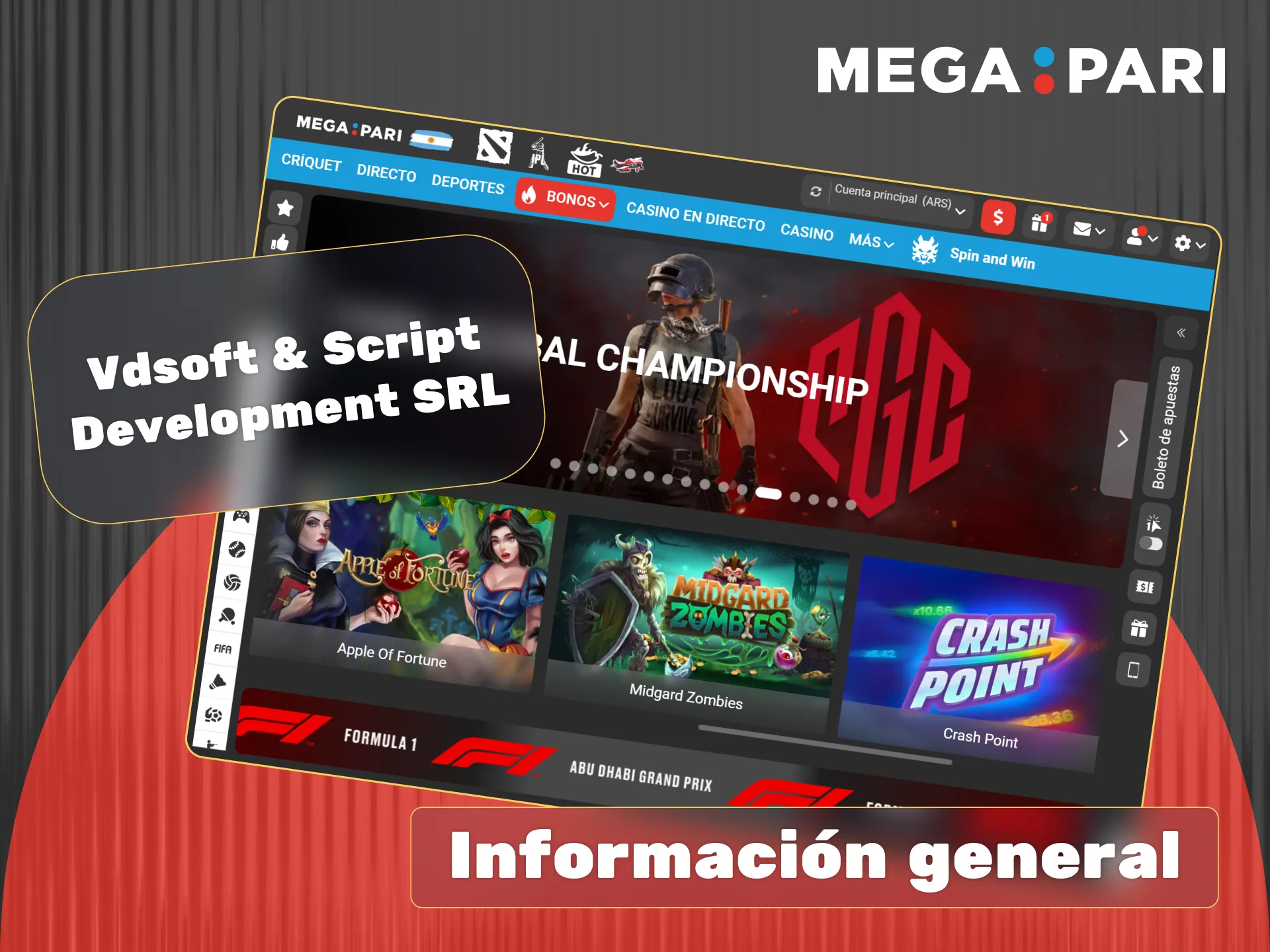 Megapari es una casa de apuestas con licencia legal en Argentina que ofrece seguridad y más de veinte mil juegos.