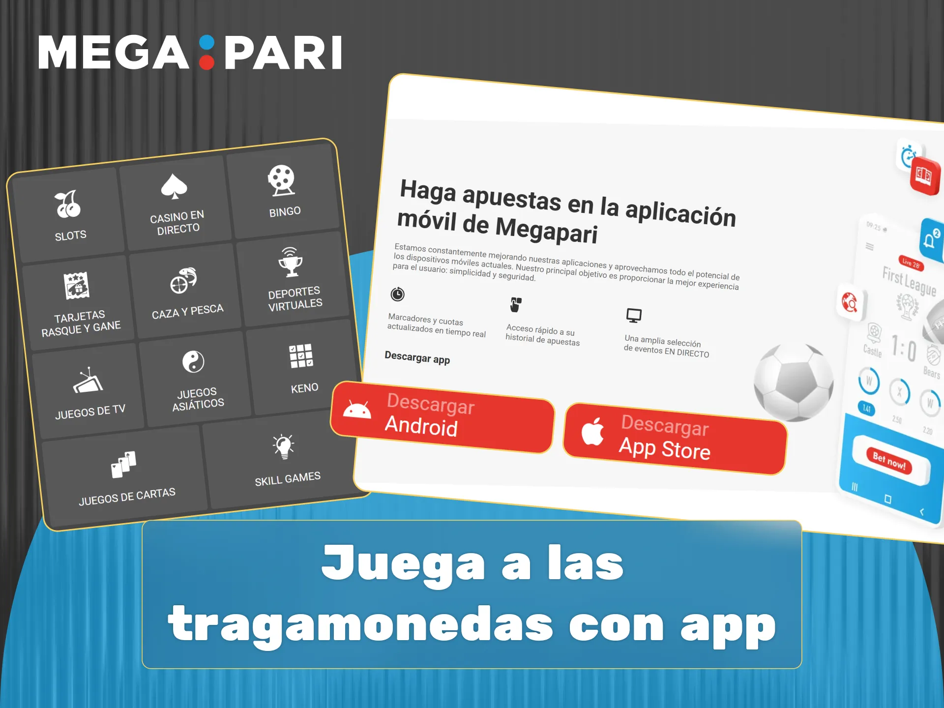 Juega a las tragamonedas con la Megapari app en Android o iOS para una experiencia optimizada y segura.